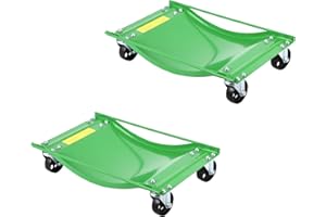 Joankaren Car Wheel Dolly Set of 4 – Heavy Duty Vehicle Rollers with 3.5-Inch Steel Wheels, 24x15 Inches, 10000 lbs Capacity 