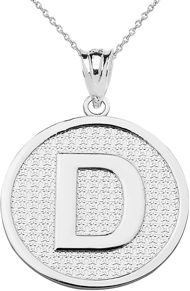 925 Sterling Silver Initial Letter D Pendant Necklace, 22" Amazon.co