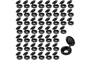 WELANGBN 50 Pieces Hinged Screw Cover Caps Plastic Shutter Screw Caps Fold Screw Snap Covers Washer Flip Tops (One-Piece Block)