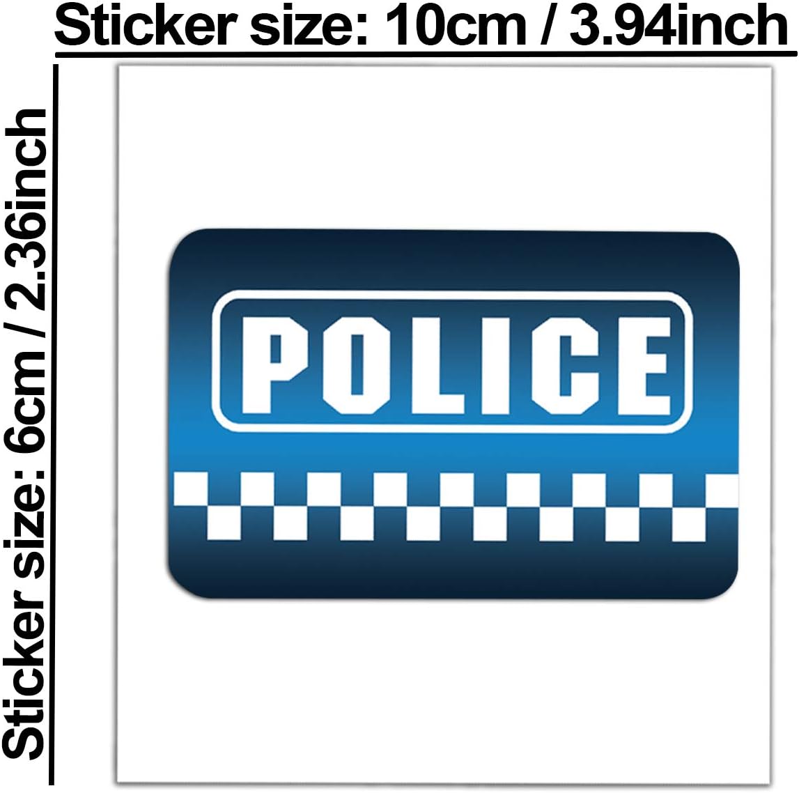 SkinoEu® 2 x Vinyl Self-Adhesive Decal Stickers Police Sign Label Car Door Window Auto Moto Motorcycle Helmet Bike Skate Truck Van Racing Tuning B 6 - Image 3