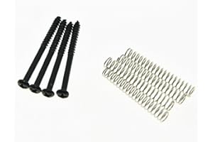 KAISH 4x Black Bass Pickup Mounting Screws Springs for Jazz J Bass or P Bass or P90 Pickups