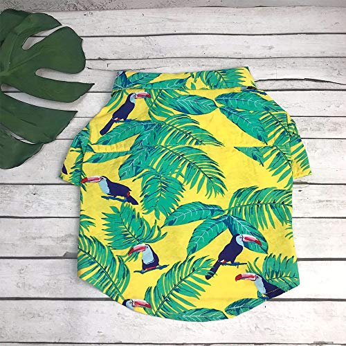 SUPOW Pet Hawaiian Breeze Camp Shirt, Dog Polo Sunscreen T Shirts, Sun Protection Lightweight Cute for Small to Medium Puppy Cool Summer Custom Vest - Thumbnail 5