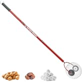 GARDEN WEASEL Medium Nut Gatherer Roller for Pecans Golf Balls Hickory Nuts | Durable steel cage picker upper with ergonomic handle. Collects pecans, hickory nuts, golf balls &amp; small yard debris
