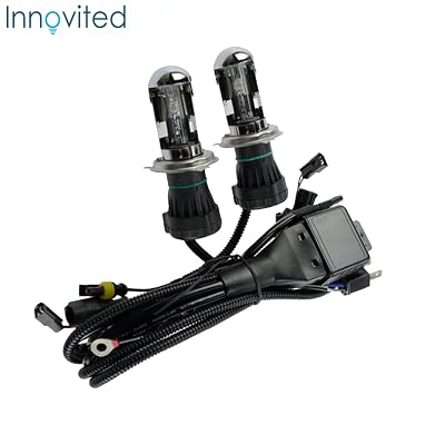 Innovited 55W HID Xenon Bi-xenon HiLo Dual Beam Replacement Bulbs With Relay Harness Controller - H4 9003 - 8000K