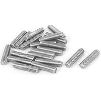 uxcell M6 x 25mm Fully Threaded 304 Stainless Steel Rod Bar Studs Silver Tone 20 Pcs