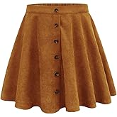 RITERA Plus Size Basic Versatile Stretchy Elastic Waist Flared Casual Mini Skater Skirt/Pleated Plaid Skirt for Women XL-5XL