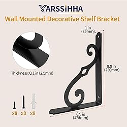 Yarssihha 10 Inch Decorative Shelf Brackets, 4 Pack