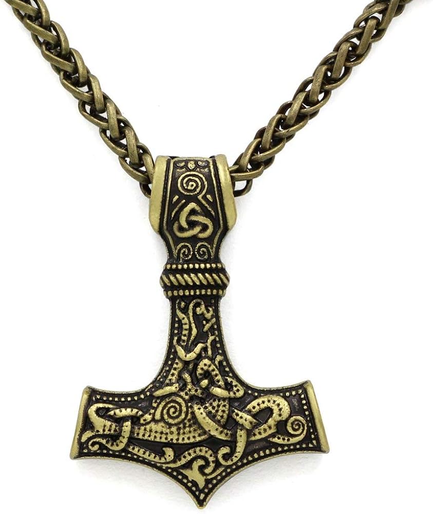 Haoda Pendant With Chain Odin Thor s Hammer Mj lnir Viking 