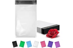 PUREVACY White Poly Mailers 6 x 9 Inch. 100 Pack Polyethylene 2 Mil Shipping Bags. Waterproof Self-Adhesive Poly Mailer. Tamp