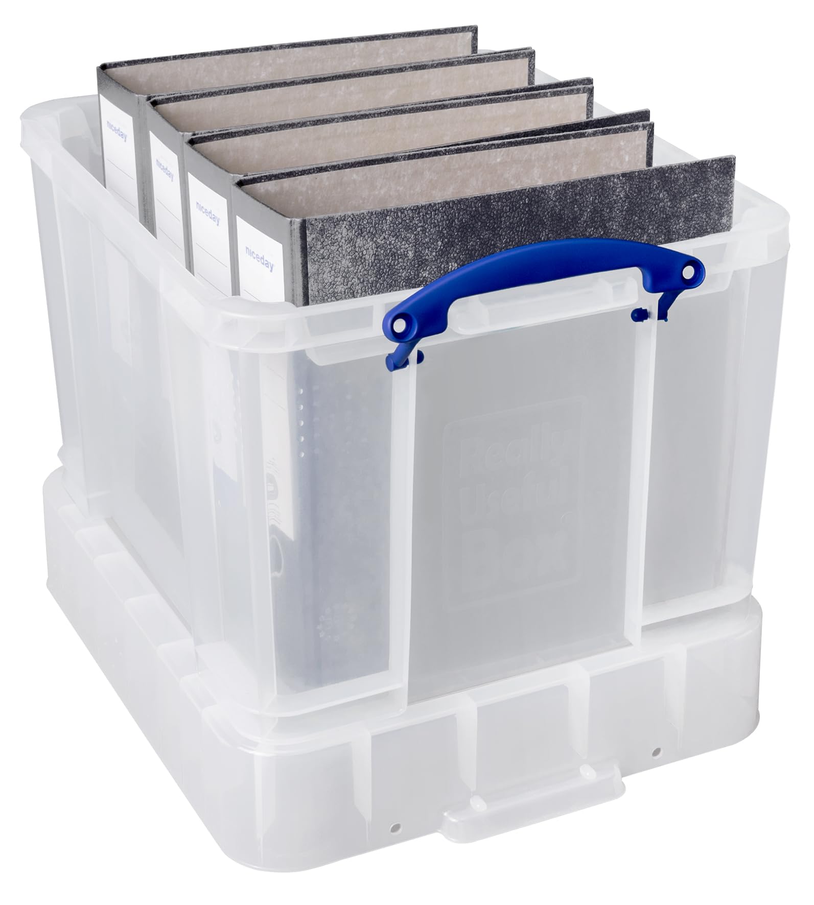 Really Useful Box Plastic Storage Box 35 Litre with XL Lid Clear