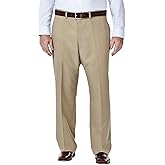 Haggar Mens Cool 18 Classic Fit Flat Front and Pleat Front Hidden Expandable Waistband Pant (Big & Tall Sizes)