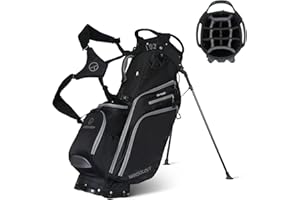 T WINSOLOGY Pro Golf Stand Bag, 14 Way Top with Full Length Dividers, Lightweight Carry Bag with Dual Straps, Ergonomic Back Support, 10 Pockets with Cooler & Waterproof Pocket, for Men and Women