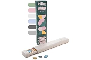 SEQUENCE Pillar - 7 Day Pill Box Organiser | BPA-Free Wheat Straw Pill Organiser | Beautiful Tablet Organiser for Travel and Home (Off White)