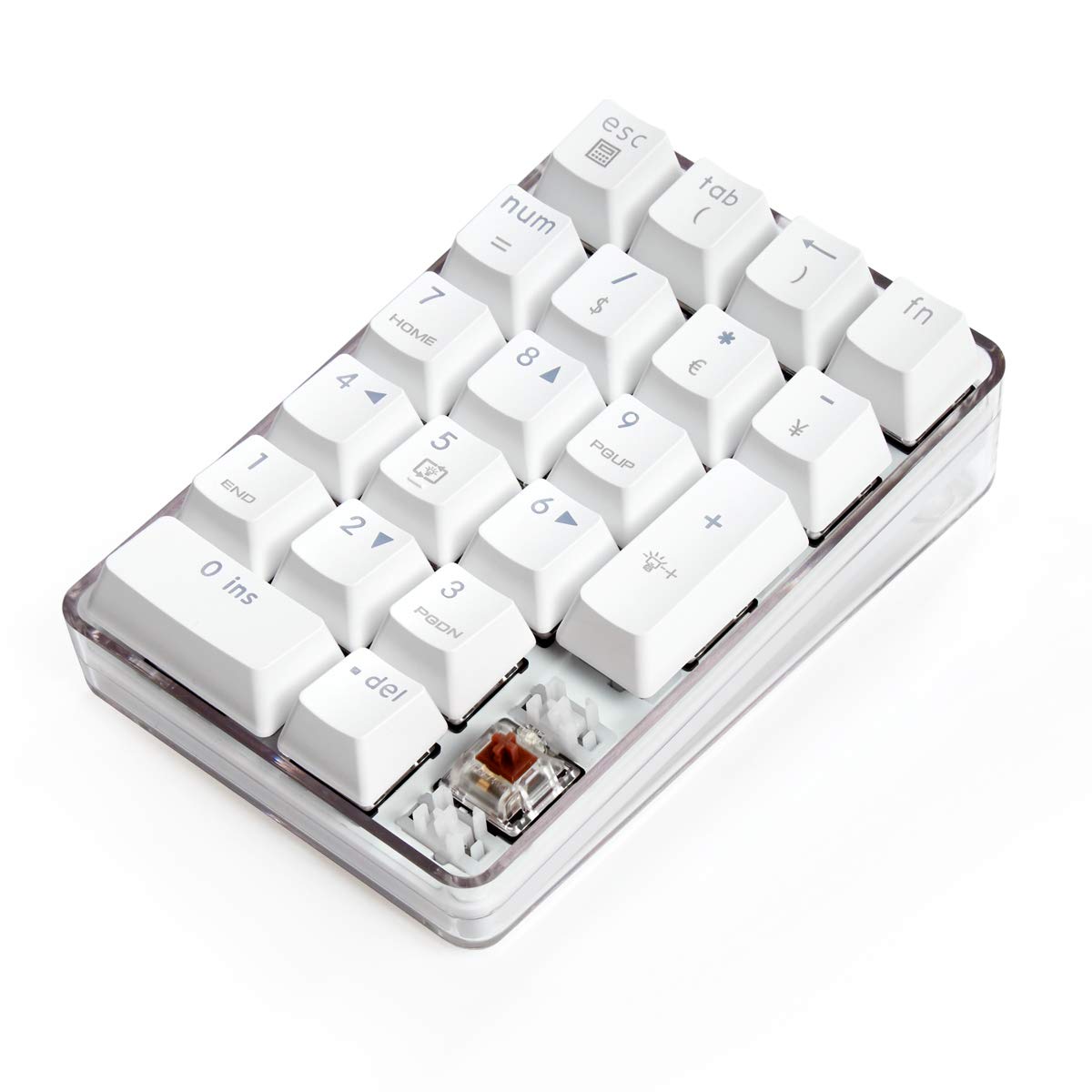 Mechanical Numeric Keypad Brown Switch Gaming Keypad 21 Keys Mini Numpad Portable Keypad Wired