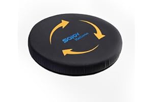 Sojoy iGelComfort Deluxe Gel Swivel Seat Cushion with Supportive Memory Foam 360 Degrees Rotating Seat Cushion for Home,Stool Chair,Office，13.5 Inches in Diameter Black