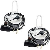 Walkie Talkies Earpieces(2 Packs) with Mic 2 Pin Covert Air Acoustic Tube Headset for Baofeng UV-5R BF-888S BF-F8HP Retevis H-777 Kenwood Pxton Puxin Two Way Radio