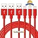 Aonsen iPhone Cable 3Pack 10FT Nylon Braided Certified Lightning to USB iPhone Charger Cord for iPhone 8 7 Plus 6S 6 SE 5S 5C 5, iPad 2 3 4 Mini Air Pro, iPod Nano 7 - Red