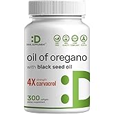 DEAL SUPPLEMENT Oil of Oregano Softgels with Black Seed Oil 300 Count – 30:1 Extract, Active Carvacrol & Thymoquinone – Antioxidant Immune Health Support – Plant Based, Non-GMO