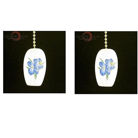 Upgradelights Pair Blue Iris Porcelain Ceiling Fan Pulls Amazon