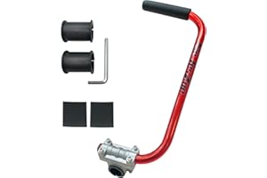 NeJesZoe Ergonomic Trimmer Handle Grip for Weed Wacker Extension Handle, Ergonomic String Trimmer Handle Lawn Trimmer Grips with Bracket Clamp for String Trimmer, Lawn Care, Landscaping (red)