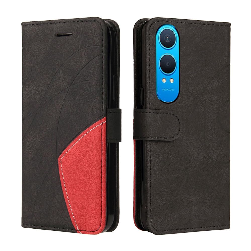 XINNI Protective Phone Case for OnePlus Nord CE4 Lite 5G, PU/TPU Vintage Flip Leather Shockproof Cover Magnetic Book Style Wallet, Black