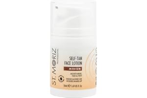 ST. MORIZ St Moriz Professional Medium Self Tan Face Lotion | With Aloe Vera & Vitamin E for Gradual Face Tan & Natural Glow | Vegan Fake Tan for Face | Wear Alone or Under Makeup | No Wash Off Required | 50ml