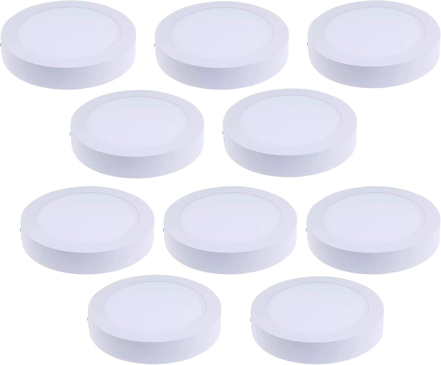 lampara sobreponer plafon led 12w luz blanca paquete 10 piezas