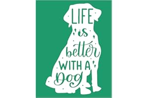 JAJADO Reusable Silk Screen Stencils Dog Quotes Self-Adhesive Mesh Stencil Screen Print Transfers for Painting on DIY Wood Signs, T-Shirt, Cup Textile, Pillow, Mugs, DIY Crafts Home Decor