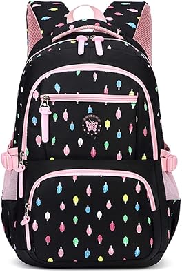 Amazon Co Jp かわいい小学生の女の子のためのランドセルのバックパック 学生キッズ防水ブックバッグ軽量7 12歳2 6年生のキャンパス旅行バックパック Black シューズ バッグ