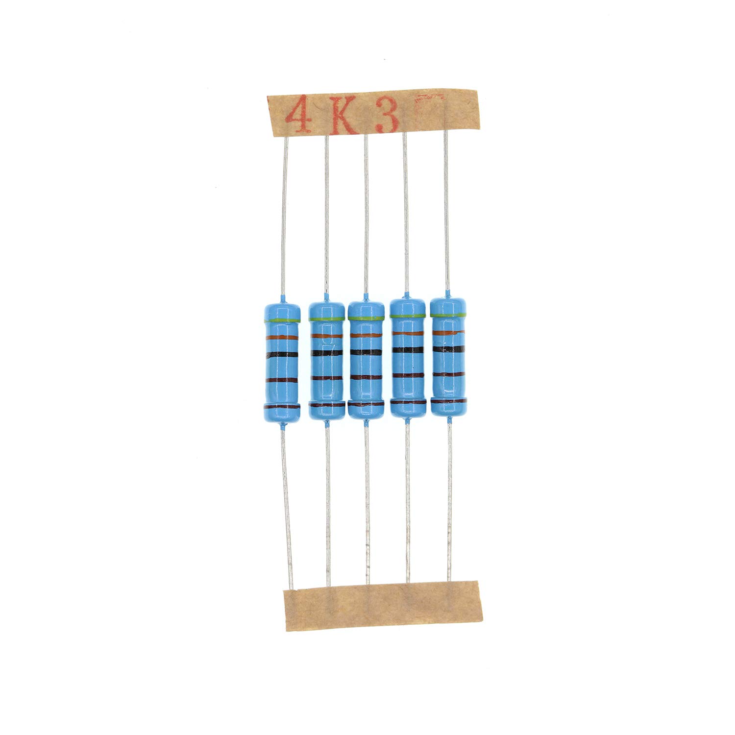 HUABAN 50PCS 2 Watts 2W 4K3 Ohm 1% Metal Film Resistor