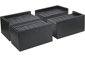 Jeethemy Bed Risers, Furniture Risers for Desk/Couch/Sofa/Table/Chair,Elevation in Heights of 3 or 5 Inches and Supports up to 11000 lbs,Extra Large with Heavy Duty Set of 4,Black Rectangle 3 Inches