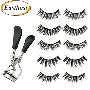 Spanking Eyelash Curler And False Eyelashes Vega for Women 3D Fake Eyelashes Set of 5 Pairs