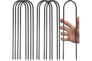 NotiGat 12" Trampoline Stake Anchors high Wind u Stakes for Ground Anchor Heavy Duty Stakes Trampoline Anchors Accessories (Black-8PCS)