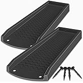 Naacoo 2 Pack Downspout Splash Block, 24" Rain Gutter Downspout Extensions | with 4pc Fixing Nails,Gutter Downspout Splash Block, Drainage to Protect House Foundations (4 Piece|Black)