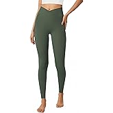 SEAJOJO Leggings for Women High Waist V Crossover, Buttery Soft Tummy Control Workout Running Yoga Pants