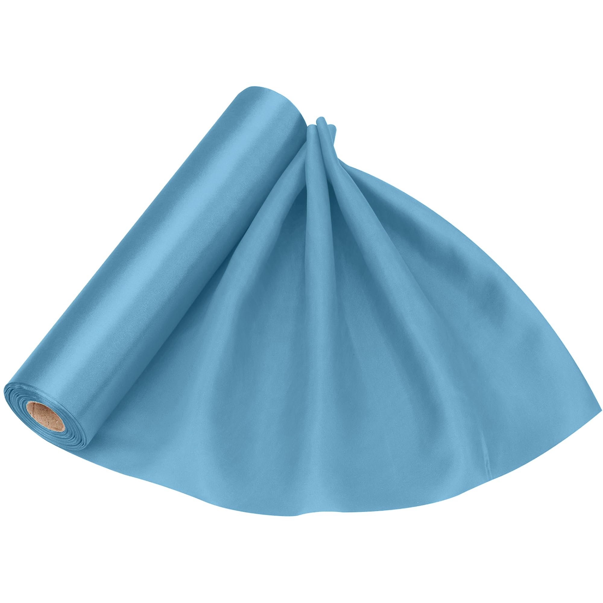 Trimming Shop Baby Blue Satin Fabric Roll | 29cmx20m | Luxury & Soft | Silky & Shiny | for Making Chair Sash Bow Wedding Bouquet Décor Apparel, Drapery, DIY Crafts — image 1