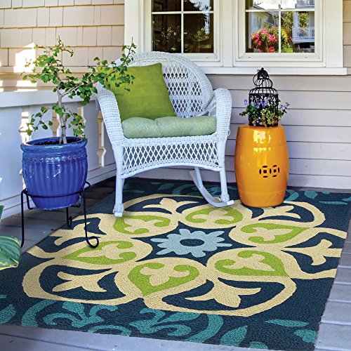 Jellybean Barcelona Tile Indoor/Outdoor Rug 34" X 54" Beachfront Decor