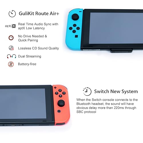 GuliKit Route Air Bluetooth Adapter for Switch/Switch Lite PS4 PC