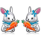 Easter Bunny Earrings for Women S925 Sterling Silver Easter St Patricks Day Gift for Women Daughter