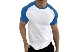 Generic Men's Summer Basic Raglan Sleeve Crewneck T-Shirt Fashion Fitnees Leisure Sports Shirt Breathable Quick Dry Tees Tops