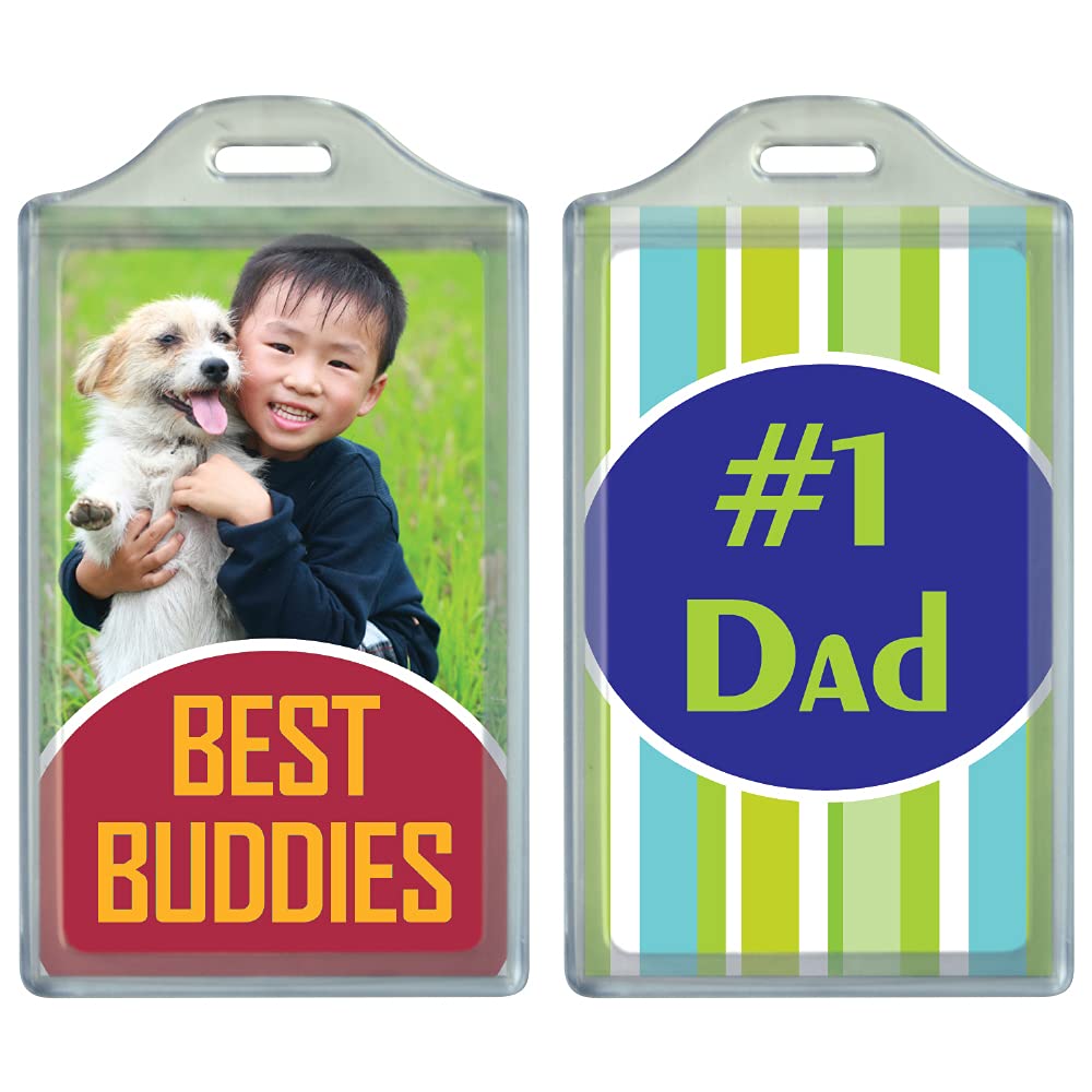 BagTag - DIY Personalized Luggage Tag ID – Create Your own Custom Inserts and Print at Home – Also displays Regular 2” x 3.5” Business Cards – 2 Pack — image 1