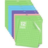 Gwybkq Cutting Mat 12 Pack 12x12, Compatible With Cricut Maker 4/Explore Air &amp; Silhouette Sticky Pad Replacement Accessories, for Crafts Supplies (Standard/Light/Strong/Frabic)