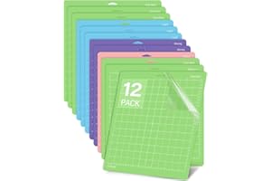 Gwybkq Cutting Mat 12 Pack 12x12, Compatible With Cricut Machine & Silhouette Variety Grip Sticky Pad Replacement Accessories for Cricket Card Supplies Standard Light Strong Frabic