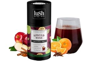 Lush Wine Mix, Holiday Spiced Wine, Makes 8+ Drinks, Organic Cocktail Mixers, Mocktails Non-Alcoholic Drinks, Mulled Apple Cider, Traditional Mulling Spices, Instant, Gluhwein, Sachet Bag - 1 Pack