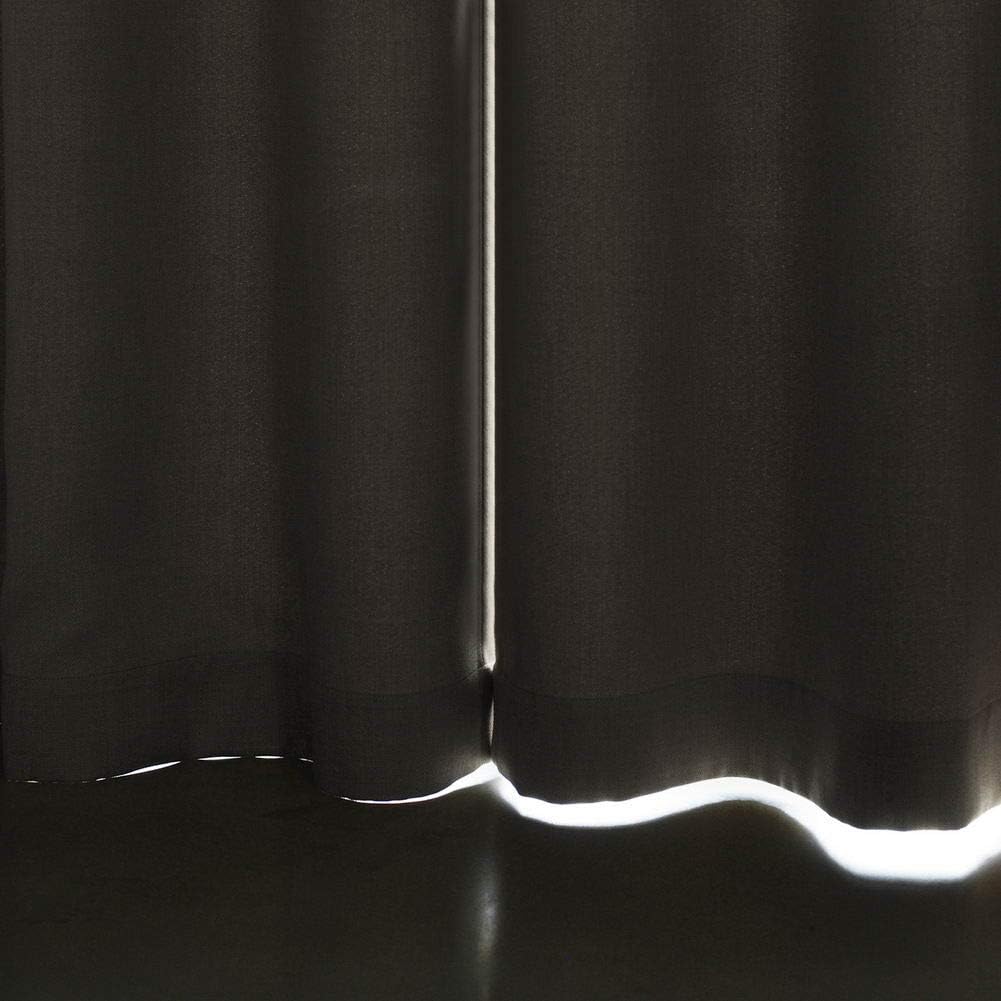 Singinglory Blackout Curtains Faux Linen Thermal Insulated One Pair Pencil Pleat with Tie Backs Curtains for Bedroom & Living Room Grey 90"x90" - Image 4