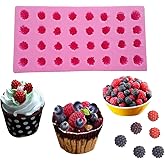 ZQWE 3D Mulberry Raspberry Silicone Fruit Mold 32 Hole Small Strawberry Chocolate Biscuit Dessert Baking DIY Epoxy Clay Molds