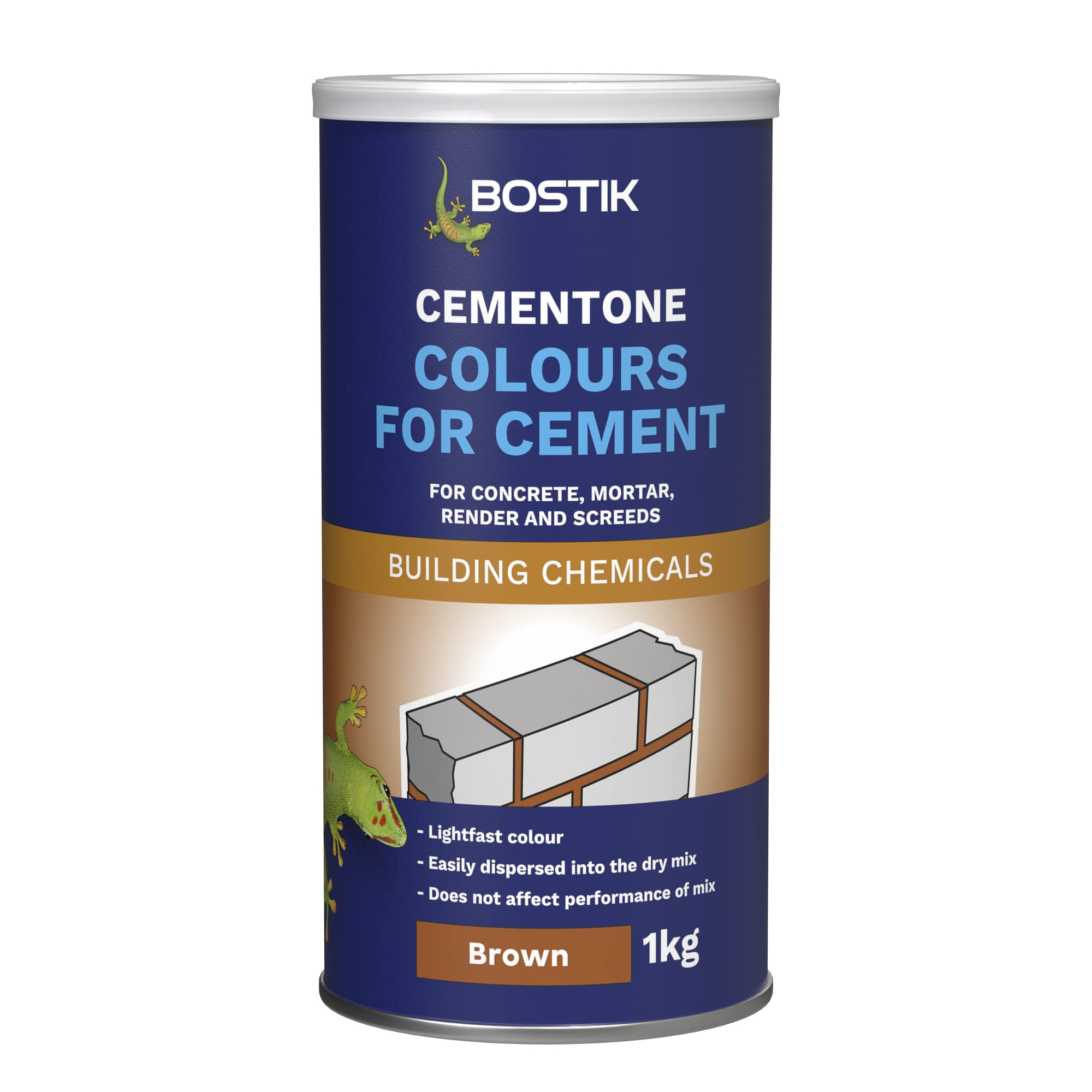 Bostik Colours for Cement Russet Brown - 1kg - For Concrete, Mortar, Render and Screeds - Available in 5 Intermixable Colours - For Interior and Exterior Use