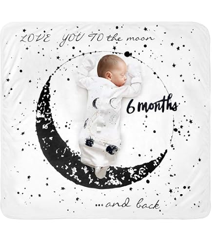 LYLYCTY Space UFO Astronaut Baby Milestone Blanket - 48x40 Inch, Monthly Growth Chart, Swaddle & Photo Prop