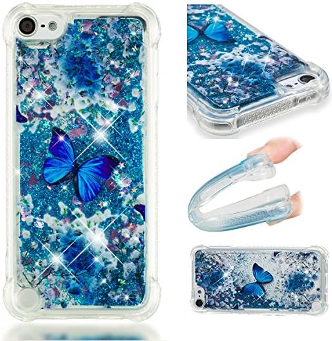 iPod Touch 5 Case,Valenth Bling Glitter Sparkle Dynamic Flowing Liquid Back Cover Case for iPod Touch 5/6