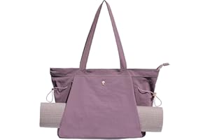 ESVAN Yoga Tote Bag for Women Shoulder Bags Drawstring for Office Workout Travel Carryall Pilates Gym and Beach